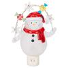 Snowman With Decorative Garland LED 7.75 Inch Acrylic Swivel Plug Bubble Night Light view 1