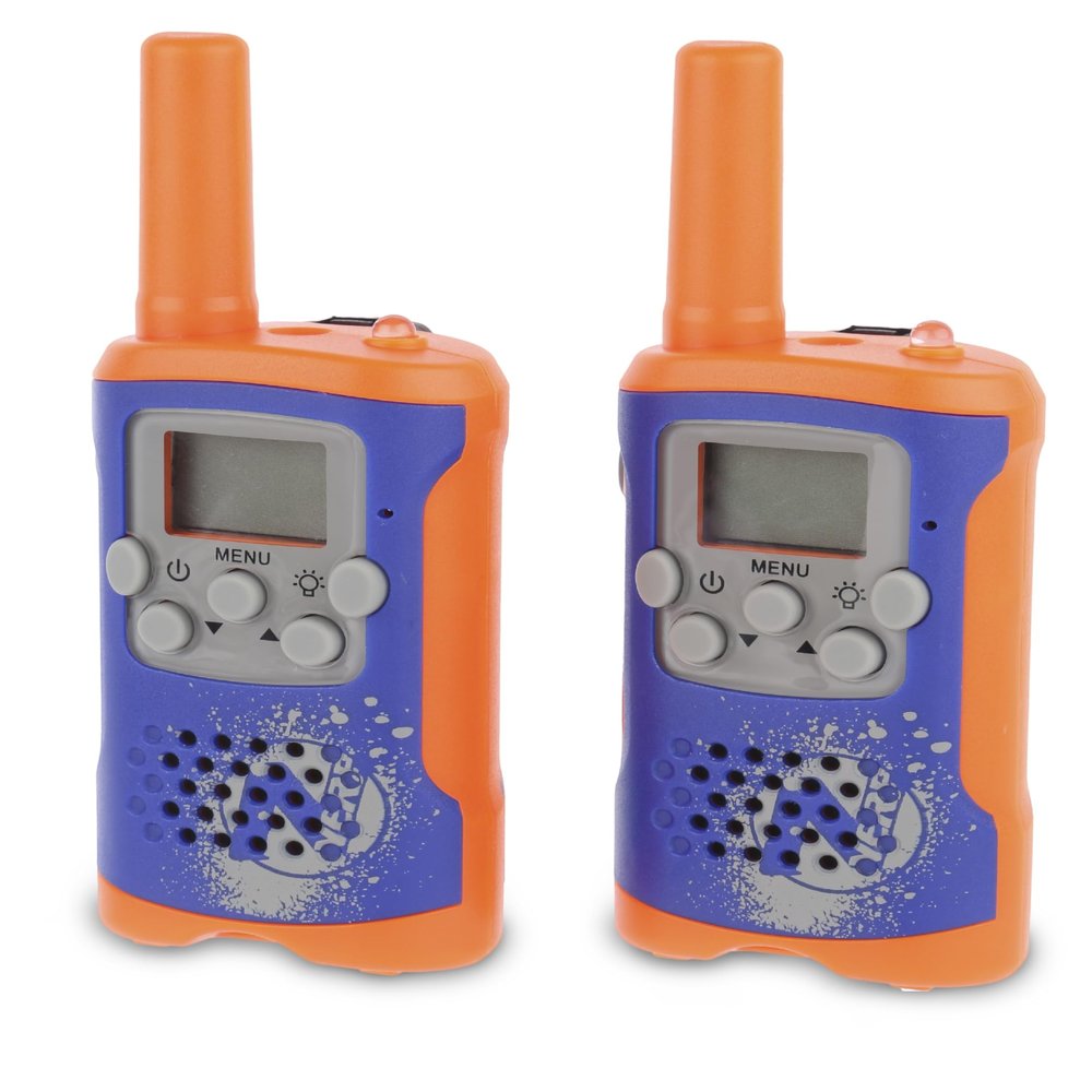 NERF 10 Mile Walkie Talkies Set 37756 | Delivers Transmission with 10 Mile Communication Range, Flexible Safety Antenna & Morse Code with On/Off Switch (Orange & Black)