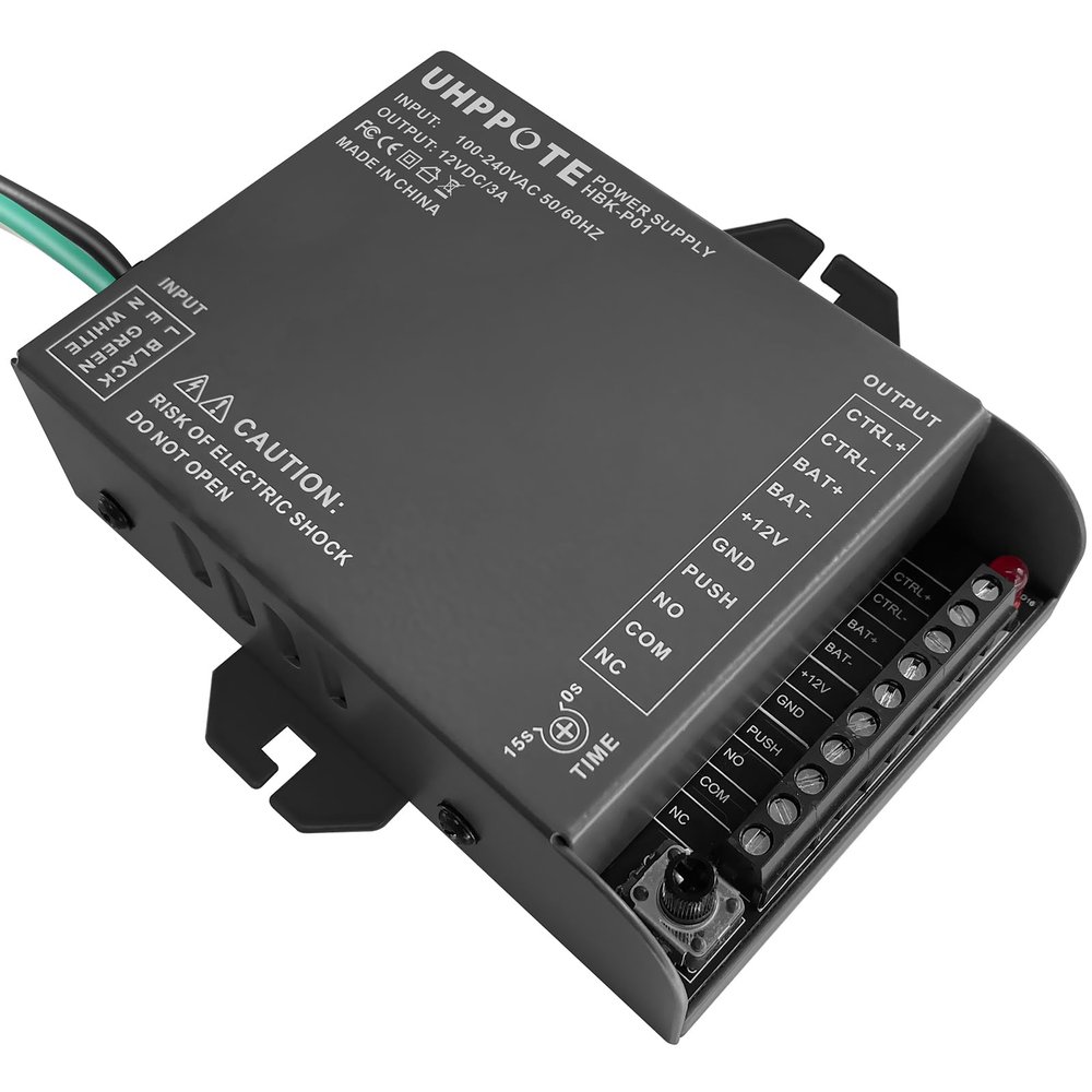 UHPPOTE Access Control Power Supply 12V for Door Electric Lock Intercom Camera Doorbell (Input:110-240VAC Output:12VDC)