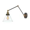 LNC Black Gold Wall Sconces, Glass Swing Arm Wall Lamp Adjustable Plug-in or Hardwire Light Fixture view 1