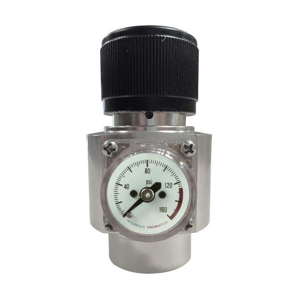 Interstate Pneumatics WRCO2-NC CO2 Cylinder Regulator - Solid Aluminum Body Without Belt Clip 125 PSI (for CO2 Cylinders)