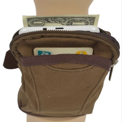 Running Sports Armband Bag Money Key and Walkman Phone Arm Bag (Khaki)