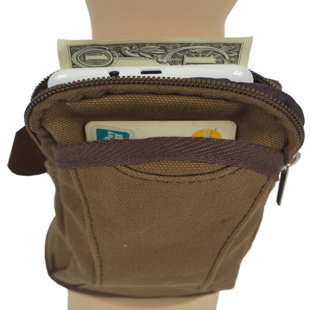Running Sports Armband Bag Money Key and Walkman Phone Arm Bag (Khaki)
