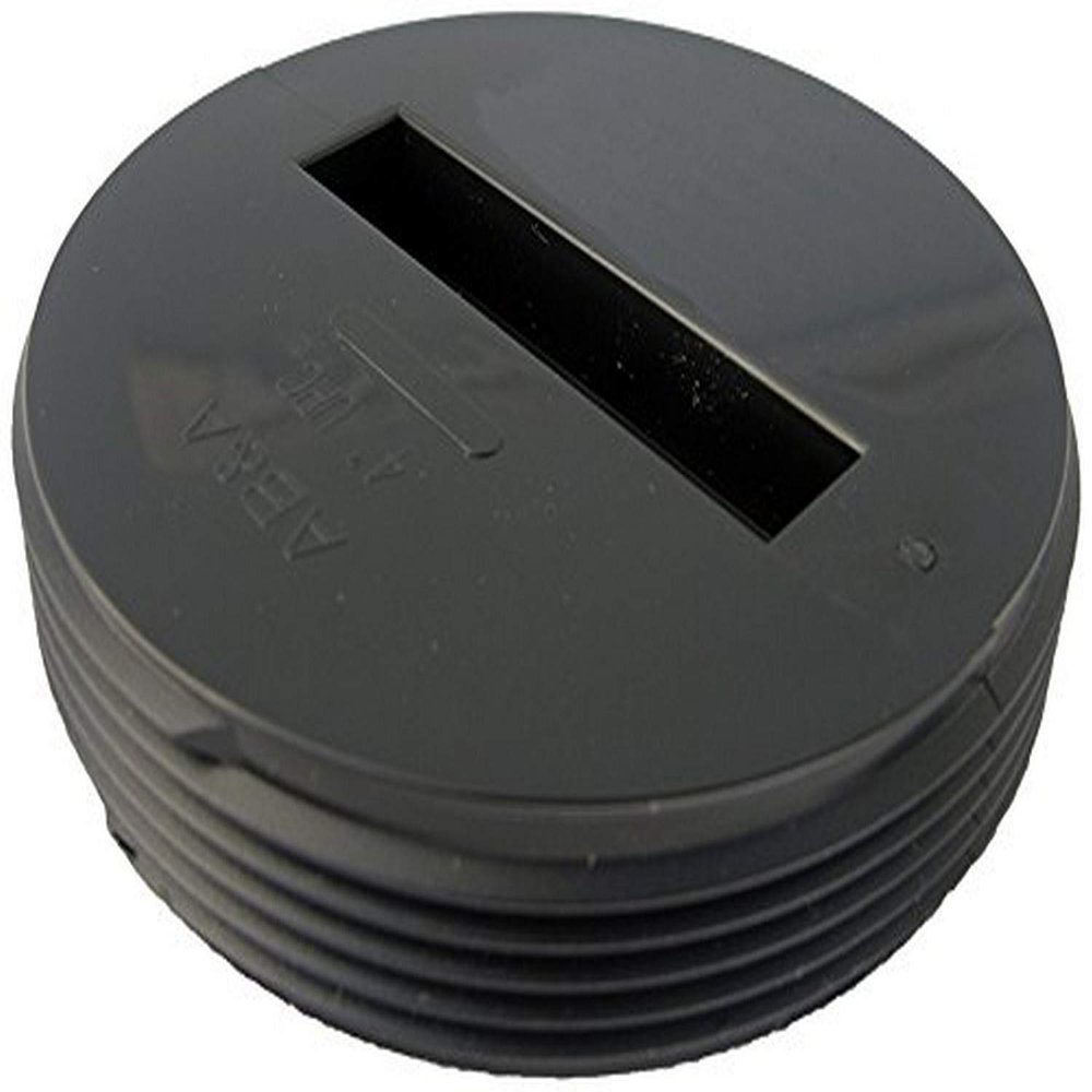 LASCO 33-3298 Countersunk Slotted ABS Black Plastic Cleanout Plug, 4-Inch