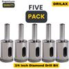 Drilax 3/4" Diamond Drill Bit Set | 5-Pack for Glass, Ceramic, Porcelain, Tile, Granite & Stone | Precision Wet Core Bits for RO Faucets, Pot Drainage & Craft Projects view 4