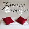 DigTour WallArt Romantic Couples Quote Forever You & Me Custom Design Beautiful Flowers Wall Decal Art C(Large,Flower-White;Words-Black) view 1