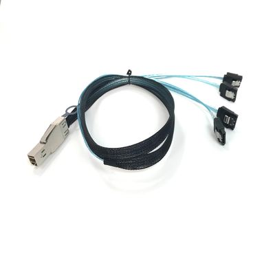 Micro SATA Cables|1 Meter Mini SAS HD SFF-8644 to 4 SATA Cable - 6.0 Gbps Speed, 30 AWG, 100 Ohm Impedance