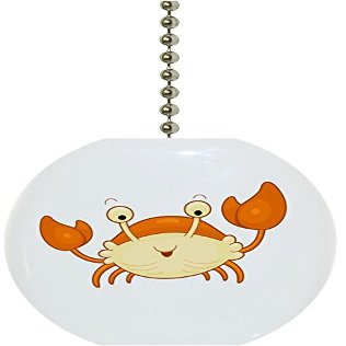 Orange Crab Nautical Solid Ceramic Fan Pull