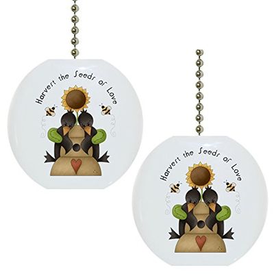 Set of 2 Crows Beehive Solid Ceramic Fan Pulls