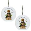 Set of 2 Crows Beehive Solid Ceramic Fan Pulls view 1