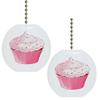 Set of 2 Cupcake with Sprinkles Solid Ceramic Fan Pulls view 1