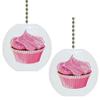 Set of 2 Cupcake with Pink Icing Solid Ceramic Fan Pulls view 1