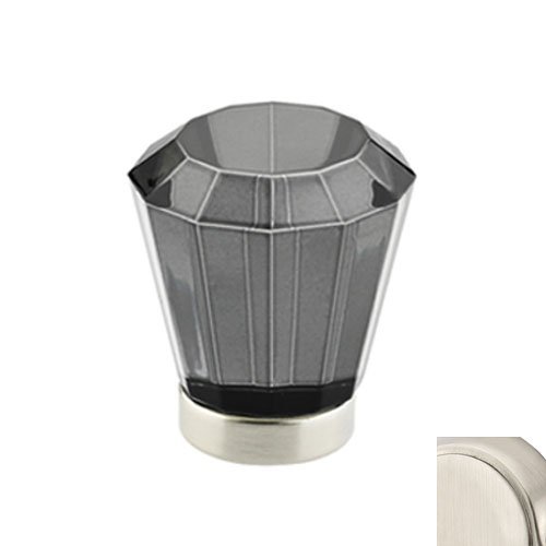 Emtek 86542 Brookmont Series 1-5/8 Inch Diameter Smoke Crystal Designer Cabinet, Satin Nickel
