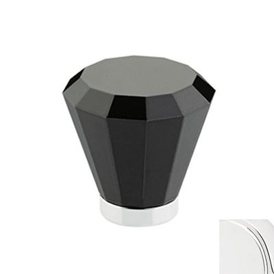 Emtek 86548 Brookmont Series 1-5/8 Inch Diameter Black Crystal Designer Cabinet, Polished Chrome