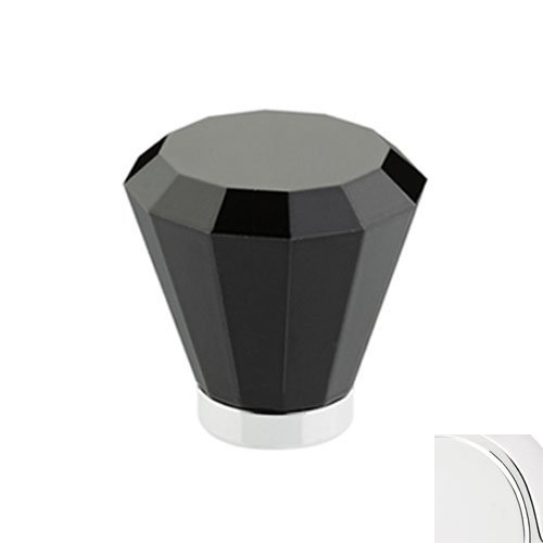Emtek 86548 Brookmont Series 1-5/8 Inch Diameter Black Crystal Designer Cabinet, Polished Chrome
