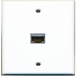 RiteAV CAT 6A Shielded Wall Plate Single Gang 1 Port White