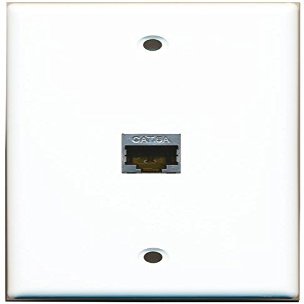 RiteAV CAT 6A Shielded Wall Plate Single Gang 1 Port White