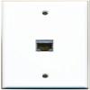 RiteAV CAT 6A Shielded Wall Plate Single Gang 1 Port White view 1