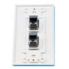 RiteAV CAT 6A 2 Port Shielded Cat6a Wall Plate 1 Gang Decorative White view 3