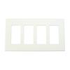 Lightolier Controls FB4SW Multi 4 Gang Faceplate Wall Plate, White view 1