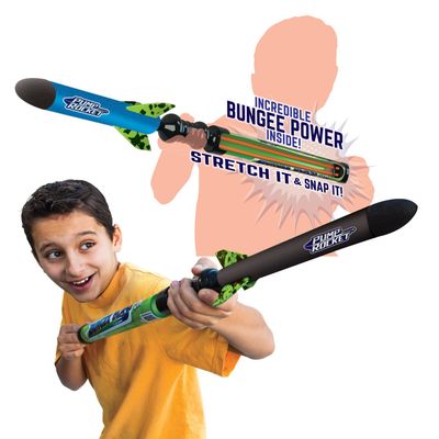 Geospace Bungee Blast JR. Foam Pump Rocket Toy with EZ-Pull Bungee Power System, Single (Assorted Colors)