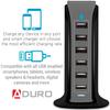 Aduro 40W 6-Port USB Desktop Charging Station Hub Wall Charger for iPhone iPad Tablets Smartphones with Smart Flow (Black/Grey) view 3