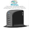 Aduro 40W 6-Port USB Desktop Charging Station Hub Wall Charger for iPhone iPad Tablets Smartphones with Smart Flow (Black/Grey) view 4