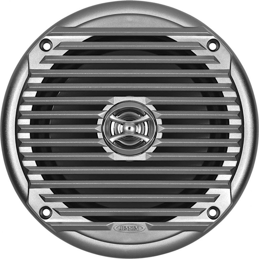 Jensen MS6007SR 6.5" Coaxial Waterproof Speaker, Silver, 60 watts max Power handling, Sensitivity @ 1W/1 Meter 88dB, Frequency Response 65Hz-20kHz, Nominal Impedance 4 Ohms