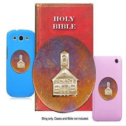 COUNTRY CHURCH. Made in the USA gift quality BLING personalizes smartphones, cellphones, cases etc. Good luck charm, lucky charm, amulet and touchstone Best Gift 2015 under $15