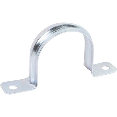 Morris Products Heavy Duty Rigid Pipe Strap 2 Holes 2-1/2 Inch - Secures Rigid, IMC Conduit - Zinc-Plated Steel - Reinforced Rib, Hole Snap-On Installation 1 Piece