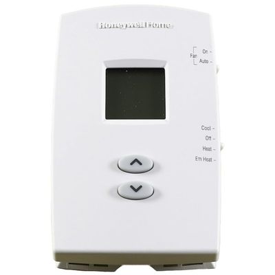 Honeywell TH1210DV1007 Pro 1000 Heat Pump Thermostat, Vertical, Non-Programmable, Premier White, Plastic, 4.688" x 1.125" x 2.875"