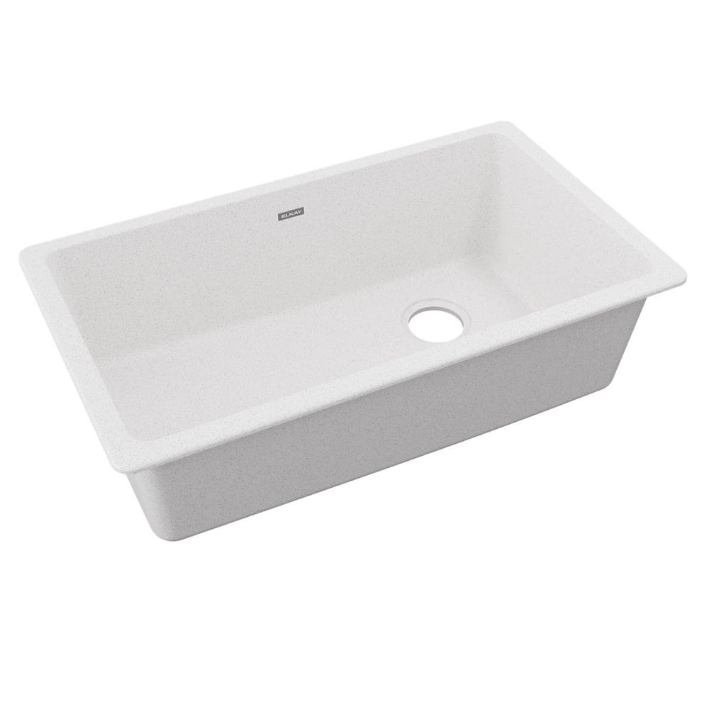 Elkay Quartz Classic ELGU13322WH0 White Single Bowl Undermount Sink
