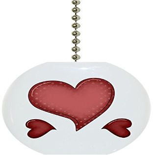 Polka Dot Hearts Country Solid Ceramic Fan Pull