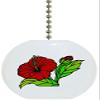 Red Hibiscus Flower Solid Ceramic Fan Pull view 1