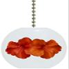 Orange Hibiscus Flower Solid Ceramic Fan Pull view 1