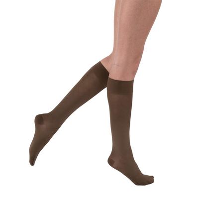 JOBST UltraSheer Diamond Pattern 15-20 mmHg Knee High Compression Stockings, Closed Toe, X-Large, Espresso