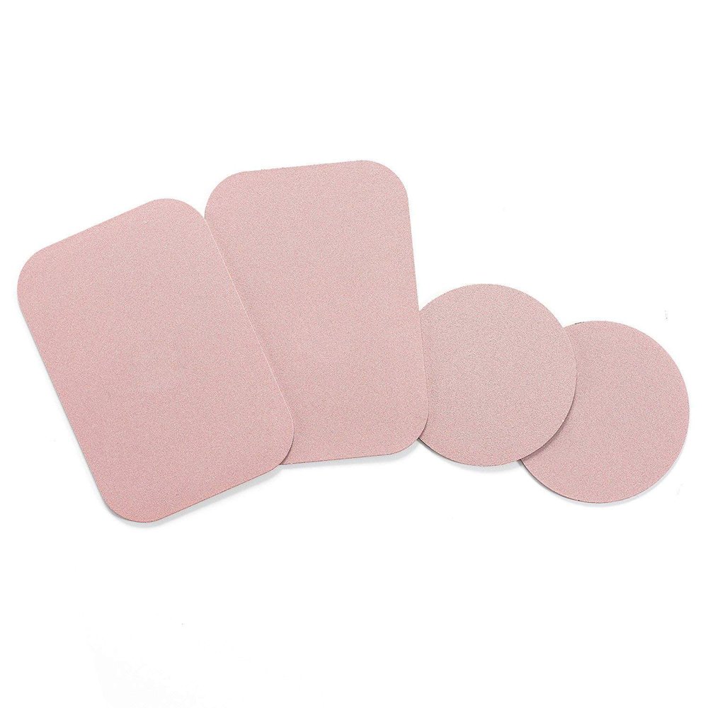WixGear Mount Metal Plate with Adhesive for Magnetic Cradle-Less Mount - X4 Pack 2 Rectangle and 2 Round (Compatible with Magnetic mounts) (Rose Gold)