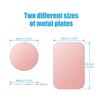 WixGear Mount Metal Plate with Adhesive for Magnetic Cradle-Less Mount - X4 Pack 2 Rectangle and 2 Round (Compatible with Magnetic mounts) (Rose Gold) view 2