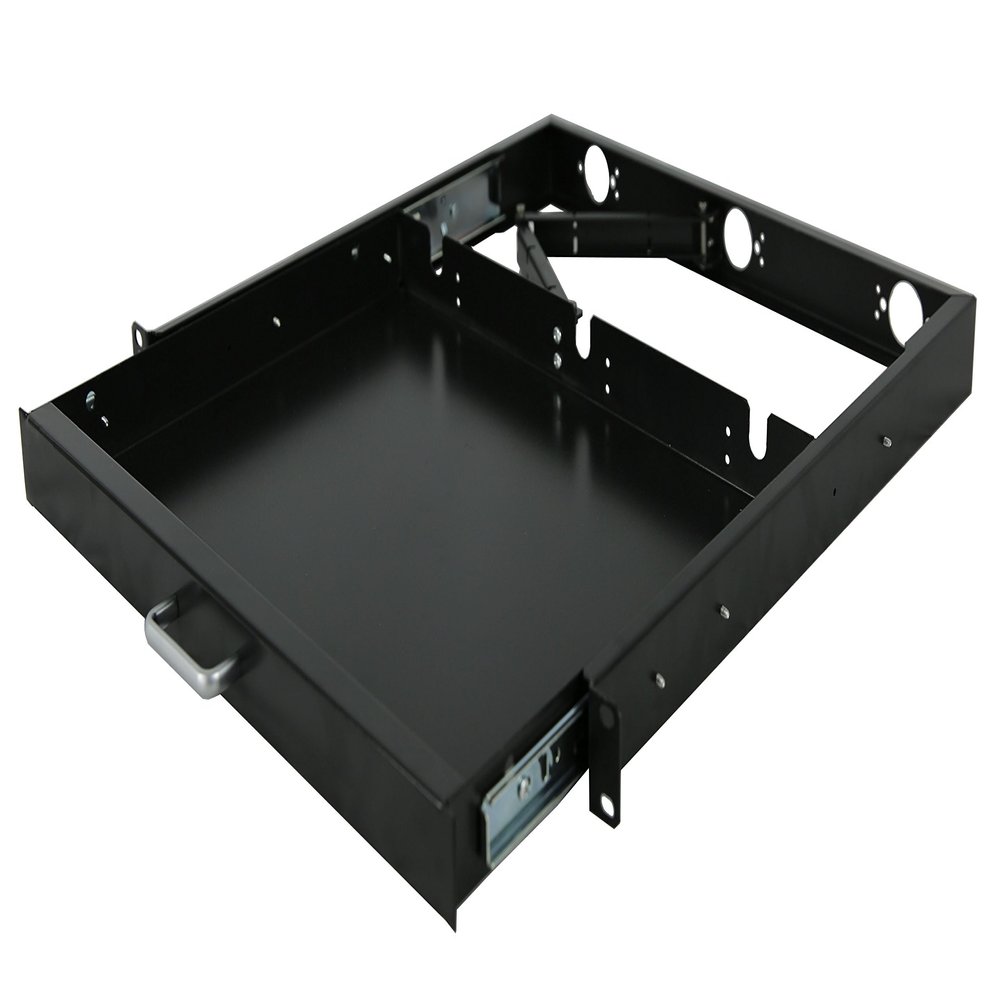 RAISING ELECTRONICS 1U Rack Mount Sliding Keyboard Tray Cantilever for Server Data Network Rack