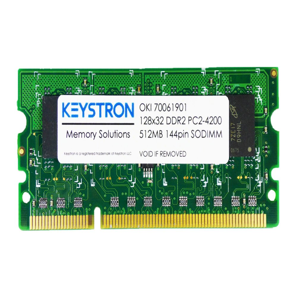 Keystron (OKI P/N 70061901) 512MB DDR2 144Pin Memory RAM for OKI Color Printer C711n, C711dn, C711dtn, C711wt, c831, C831dn, C841, C841n, C841dn
