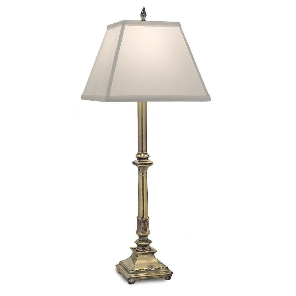 Stiffel 30 Inch High Burnished Brass Buffet Lamp