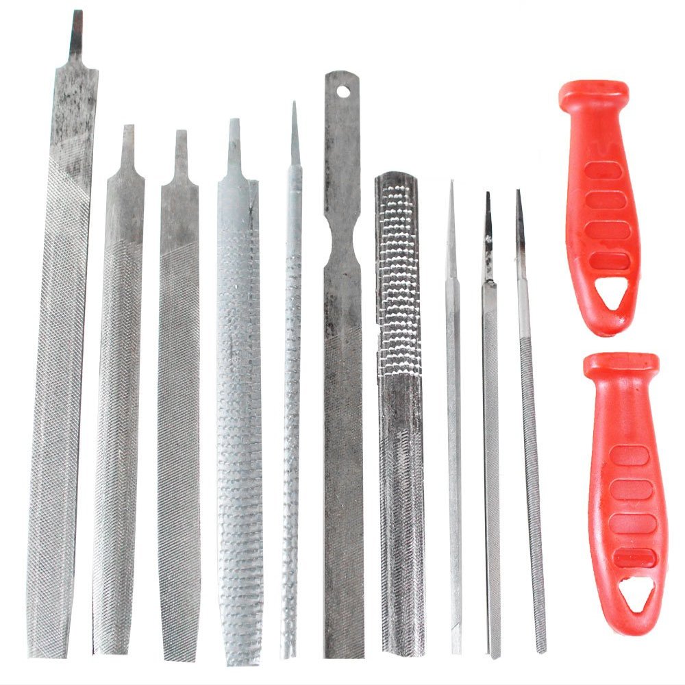 ARTESIA TOOL 12 Piece Professional File Set | 10 Files & 2 Interchangeable Handles | Diverse Shapes | Vinyl Case | 10" (25.4 cm) to 6" (15.2 cm) Lengths | Comprehensive Tool Collection