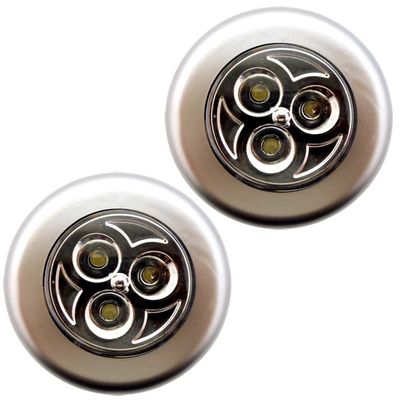 GLOW PRO 2 Pack Push Light | Push On/Push Off | Large Reflector | 3 Ultra Bright LEDs | Small and Compact Design | Batteries Not Included