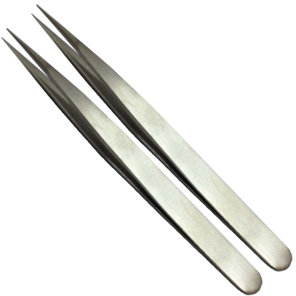 JEWEL TOOL (2 Pack) 4.75" Non-Magnetic Tweezers with Rounded Tips | Versatile Precision Tools for Electronics, Crafts & More