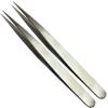 JEWEL TOOL (2 Pack) 4.75" Non-Magnetic Tweezers with Rounded Tips | Versatile Precision Tools for Electronics, Crafts & More view 1
