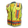 Radians SV55 Class 2 Heavy Woven Two Tone Engineer Vest with Padded Neck to Support Extra Weight in Cargo Pockets, Green, X-Large view 1