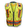 Radians SV55 Class 2 Heavy Woven Two Tone Engineer Vest with Padded Neck to Support Extra Weight in Cargo Pockets, Green, X-Large view 2