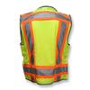 Radians SV55 Class 2 Heavy Woven Two Tone Engineer Vest with Padded Neck to Support Extra Weight in Cargo Pockets, Green, X-Large view 3