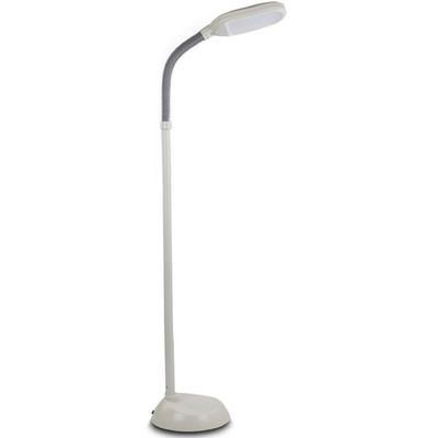 BALTORO LED Floor Lamp - Soft White Reading Light - Built-in Step Dimmer -Adjustable Head Pivots in Any Direction Save Energy 12 Watts - White Color - SL5757GL