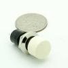 GC Electronics 35-422 Pushbutton Switch, Push On - Push Off, White Actuator, .500 Mounting Hole, 3A 250VAC, Solder Terminals view 1